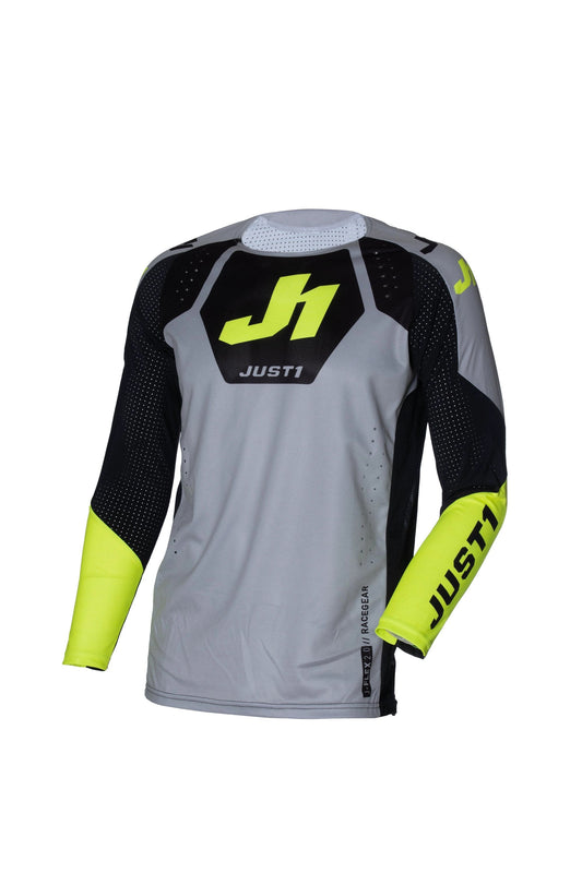 Just1 Jersey J-Flex 2.0 in grey with neon yellow sleeves and black panels