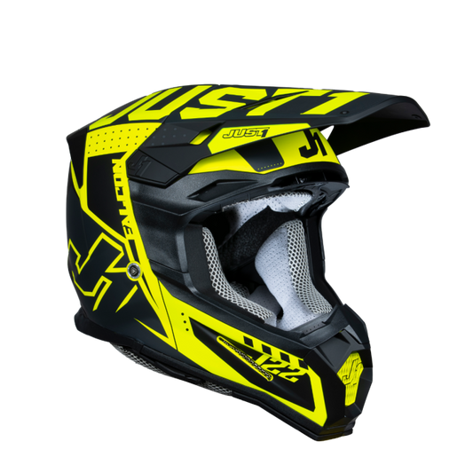 Just1 J-22 F Jr. Falcon Helmet – Titanium/Black/Fluo Yellow