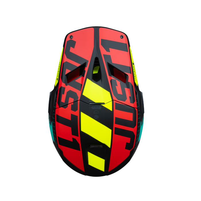 Just1 J-22 F Junior Falcon Motorcross Helm Fluo Rood Geel Zwart