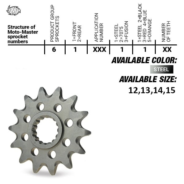 Moto Master voortandwiel 14 tands staal KX 65/80/85/100 / RM 60/65/100 - MxProStoreParts