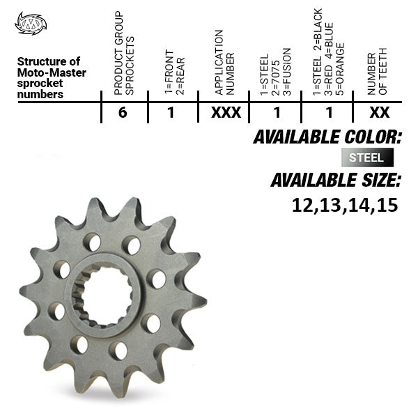 Moto Master voortandwiel 13 tands staal KX 65/80/85/100 / RM 60/65/100