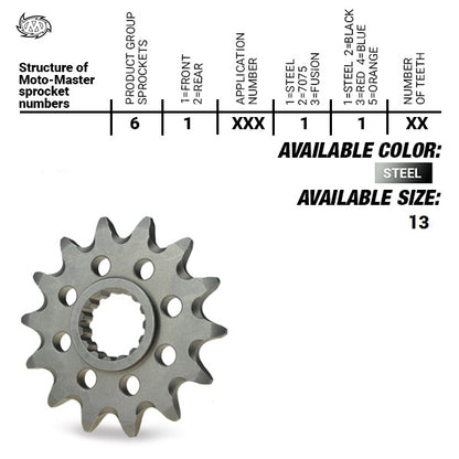 Moto Master voortandwiel 13 tands staal Suzuki RM 125 1981-2010 & RM-Z 250 2007-2012
