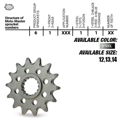 Moto Master voortandwiel 13 tands Yamaha YZ 125 & YZ 250F & WR 250F, Fantic XX/XE 125