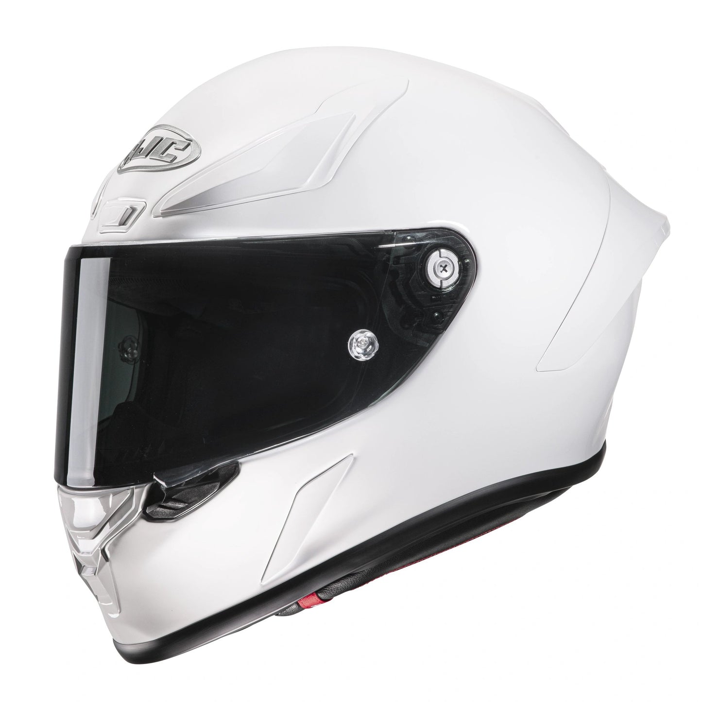 HJC RPHA 1 white full-face motorcycle helmet with dark visor