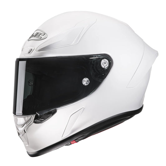 HJC RPHA 1 white full-face motorcycle helmet with dark visor