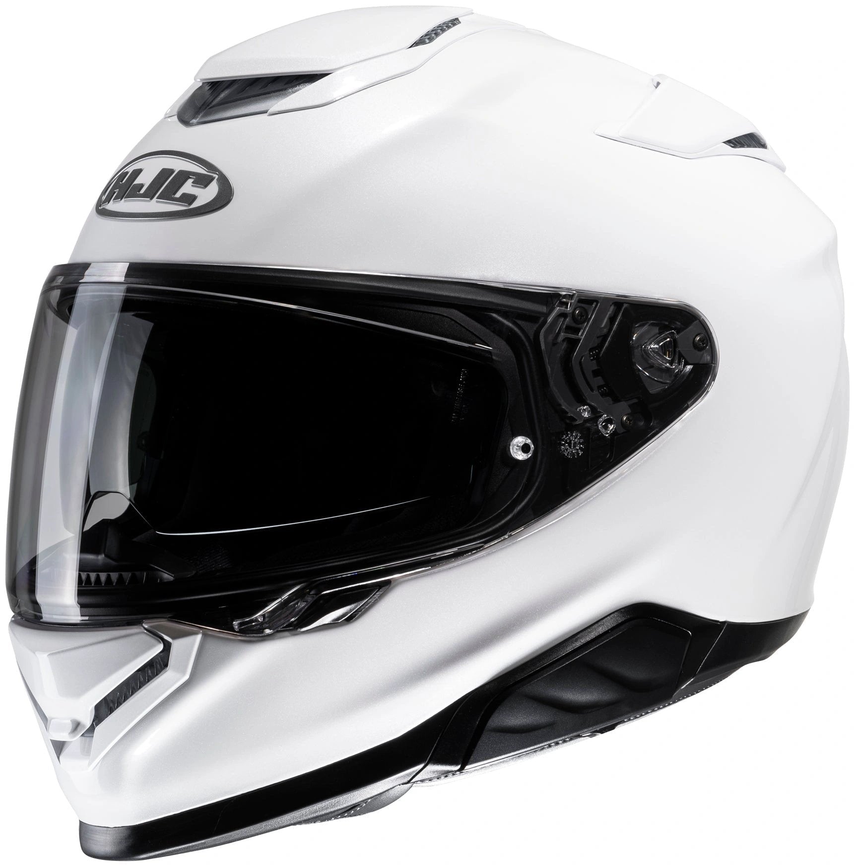 HJC RPHA 71 helmet, pearl white with clear visor, logo visible