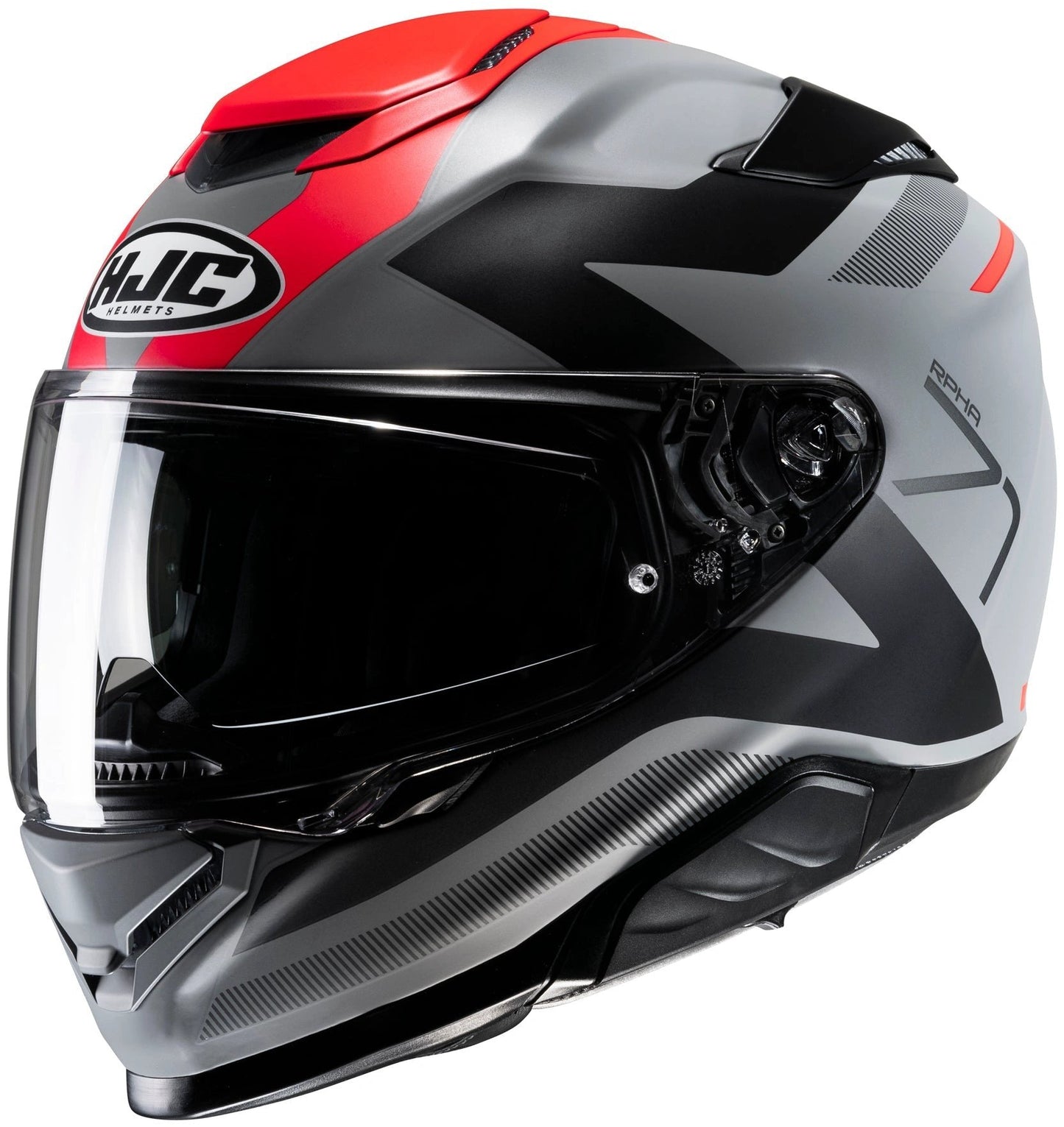 HJC RPHA 71 full-face helmet in pinna gray/red/black with clear visor