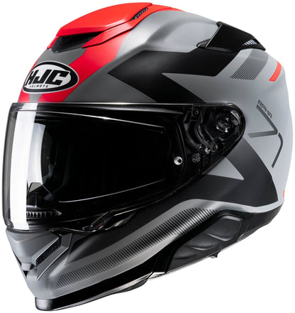 HJC RPHA 71 full-face motorcycle helmet in Pinna Gray/Red/Black with clear visor