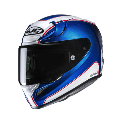 HJC RPHA 12 Respon blue/white MC2 full-face motorcycle helmet with dark visor