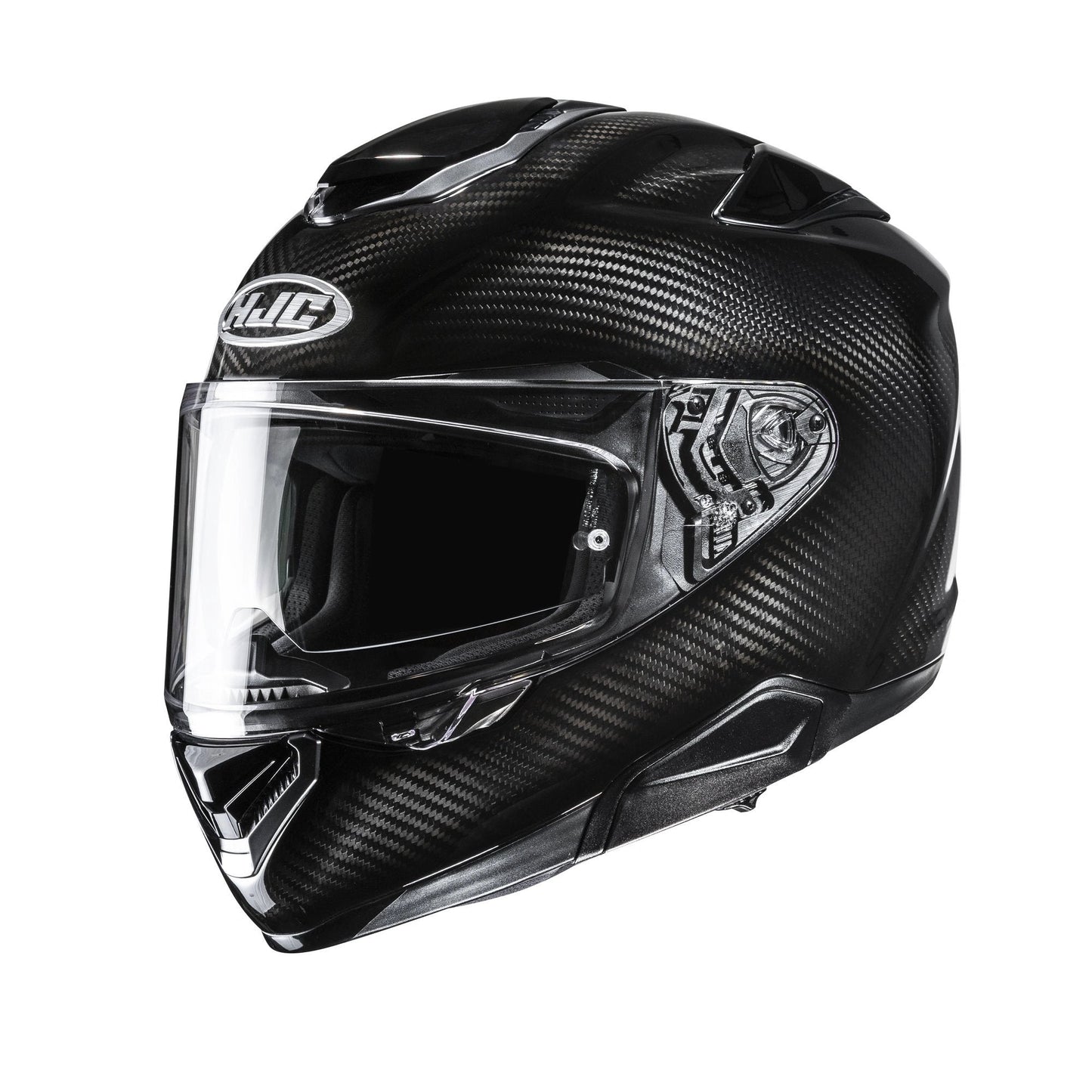 HJC Helmet RPHA 72 Carbon, black carbon-fiber full-face helmet with clear visor