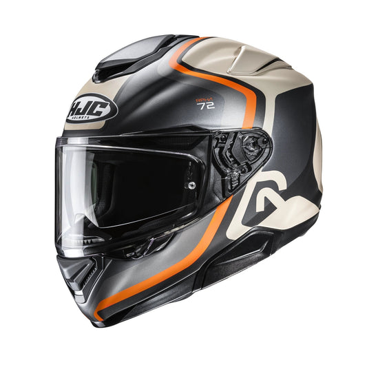 HJC RPHA 72 helmet in Ernem Gray/Sand with orange accents