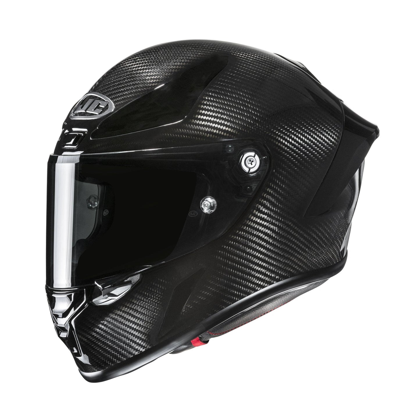 HJC RPHA 1 Carbon solid motorcycle helmet in black carbon fiber with clear visor