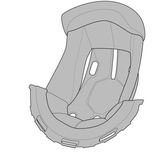 SIMPSON Venom top cap padding for helmet; grey foam interior