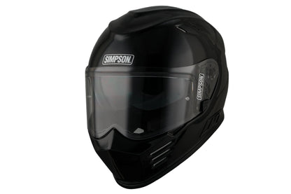 Simpson Venom 06 helmet in solid gloss black with tinted visor