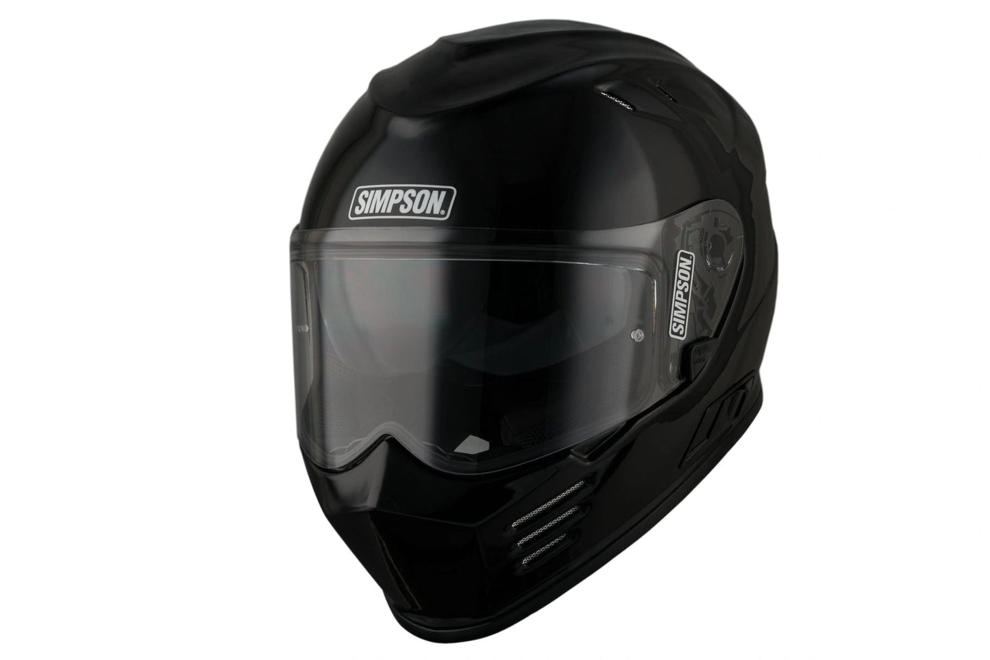 Simpson Venom 06 helmet, solid gloss black with clear visor