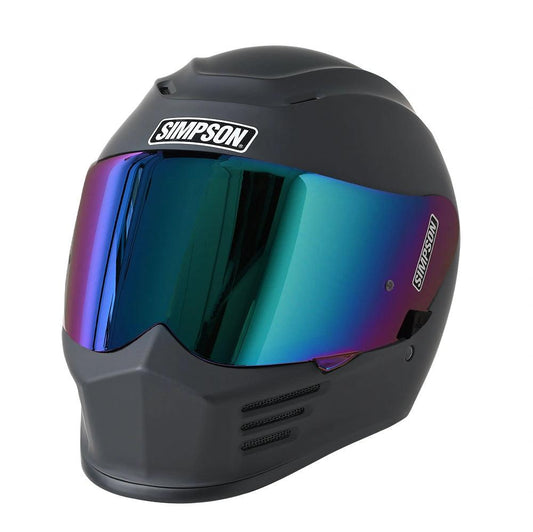 Simpson Speed matte black helmet with iridescent visor