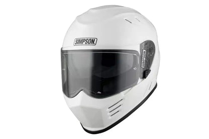 Simpson Venom 06 solid gloss white full-face helmet with dark visor