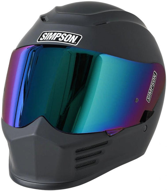 SIMPSON Speed 06 helmet, matte black with iridescent mirrored visor