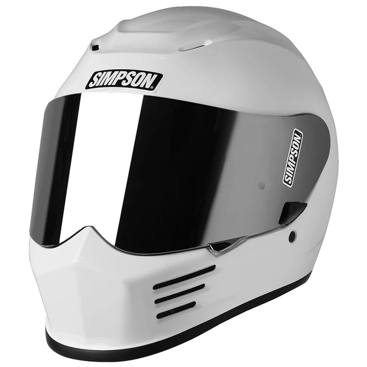 SIMPSON Speed 06 solid white full-face helmet with dark visor