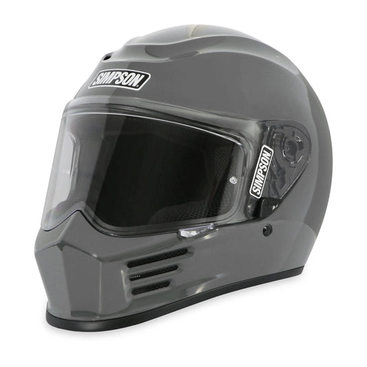 Simpson Speed 06 solid armor helmet with clear visor in gray