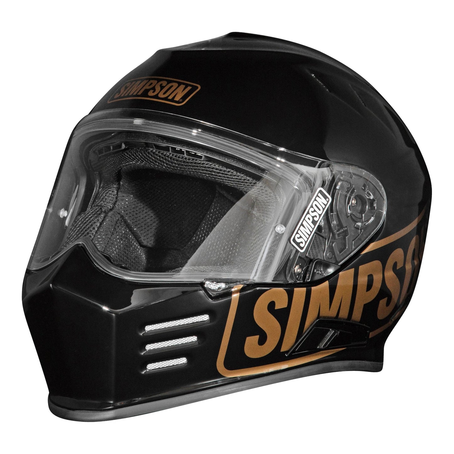 Simpson Venom Logo ST helmet in black with clear visor