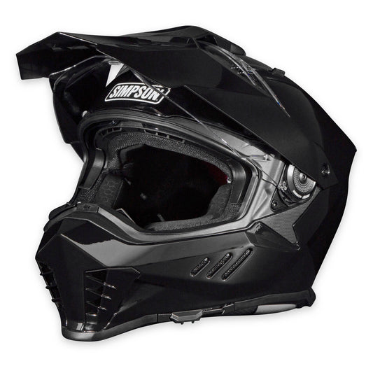 SIMPSON Xcursion matte black full-face motorcycle helmet with logo on the side