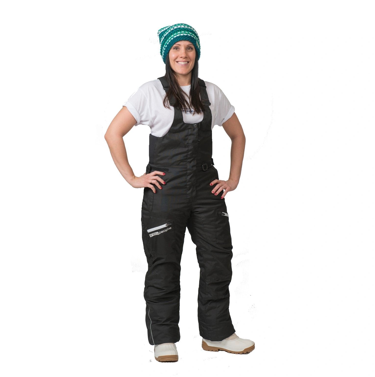 SnowPeople Hot-X women's black snow pants with suspenders