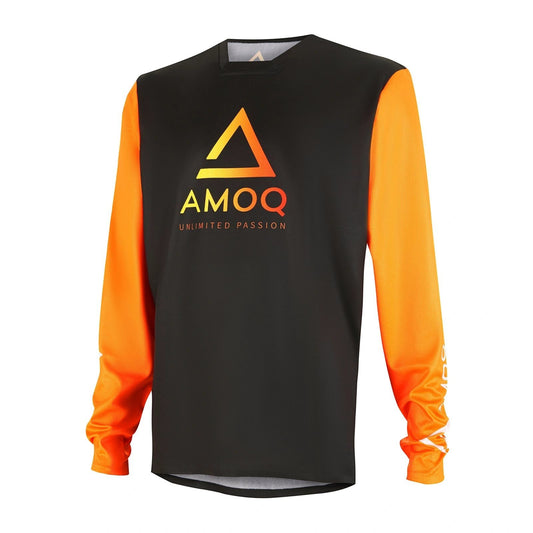 AMOQ Ascent Comp Jersey long-sleeve black with orange sleeves