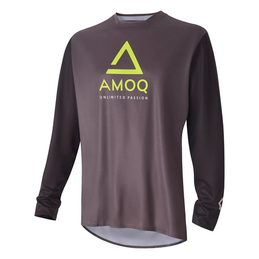 AMOQ Ascent Comp Jersey grey/black hi-vis with neon lime logo