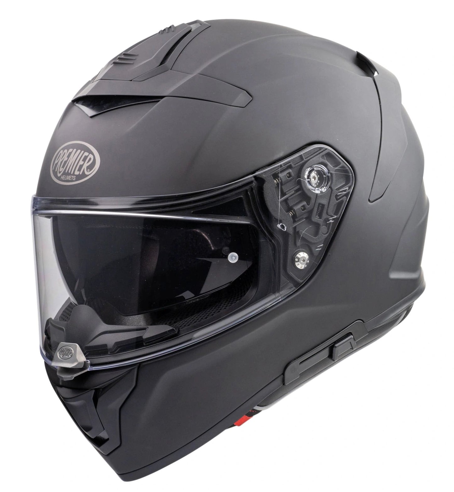 Premier Devil Solid U9 BM full-face helmet in matte black with clear visor