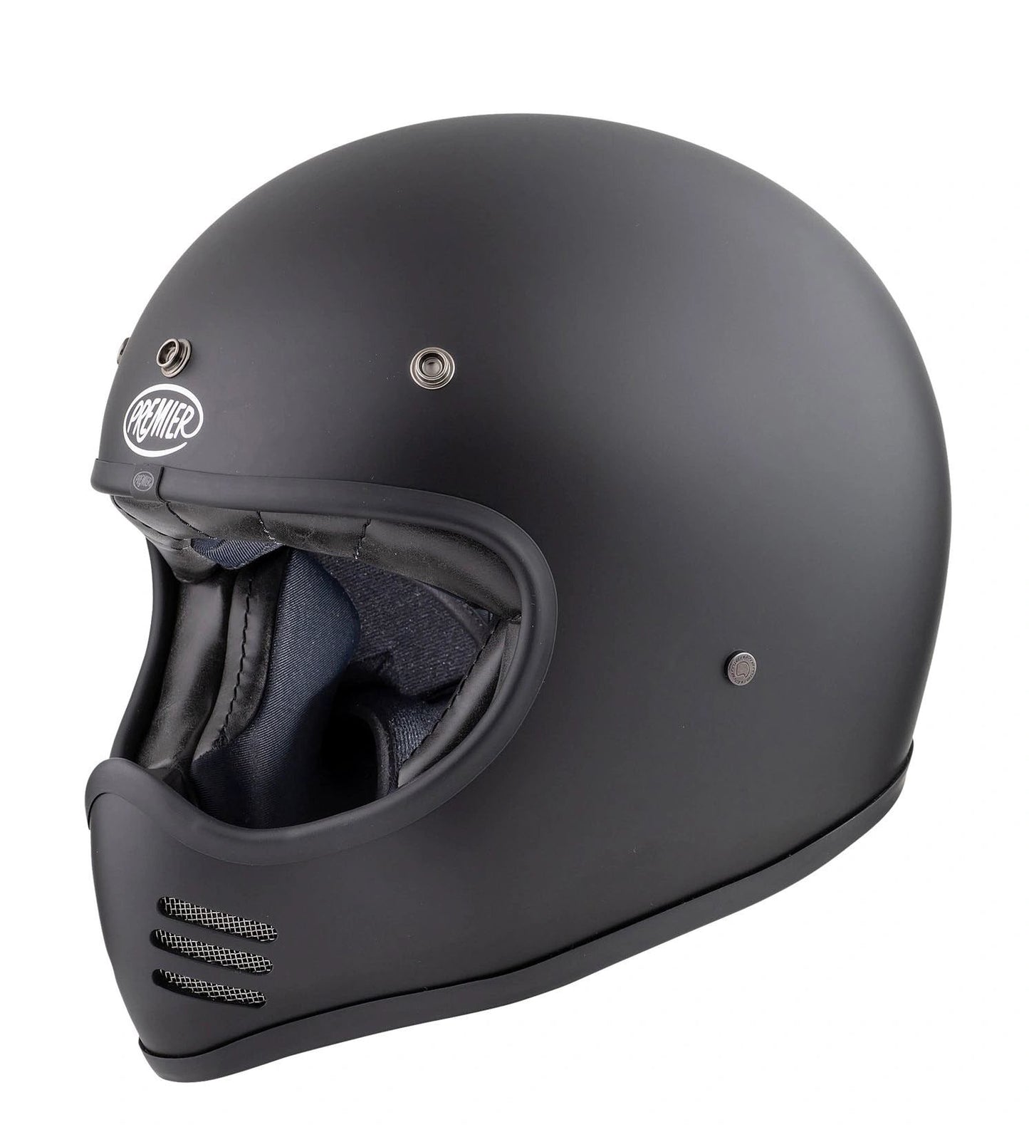 Premier MX U 9 BM helmet in matte black with padded interior and chin vents