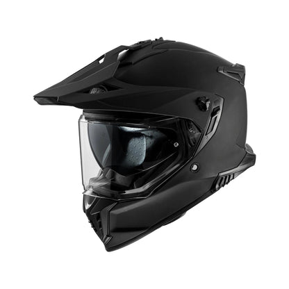 Premier Helmets Discovery U9 BM full-face motorcycle helmet in matte black with clear visor