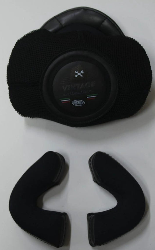 Premier Vintage Evo Cheekpads pair in black with mesh storage case