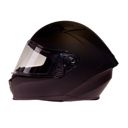 Timeless Sport Uni helmet, matte black full-face with clear visor