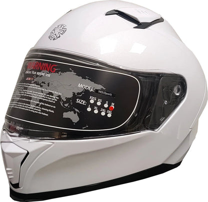 Timeless Sport Uni helmet, white, full-face with tinted visor