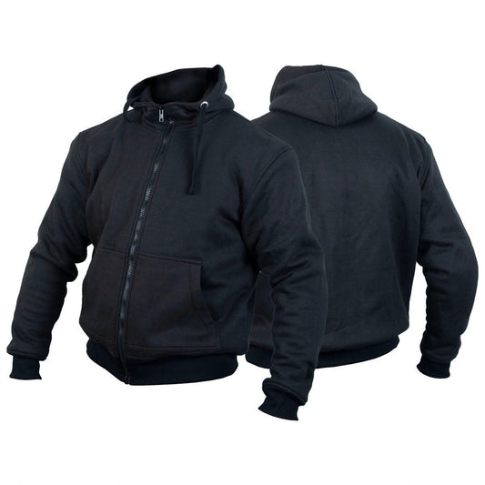 Timeless Rusty Kevlar hoodie, black zip-up with hood and front pockets