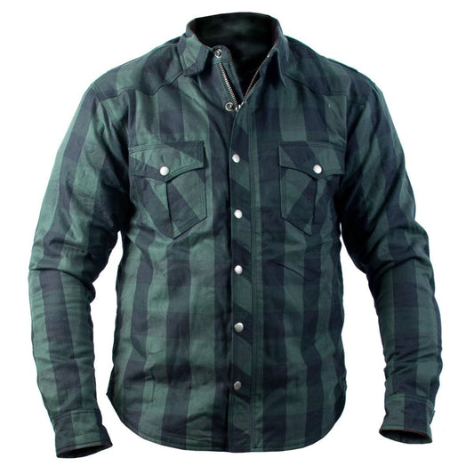 Timeless HillBilly kevlar shirt, green/black plaid with two chest pockets