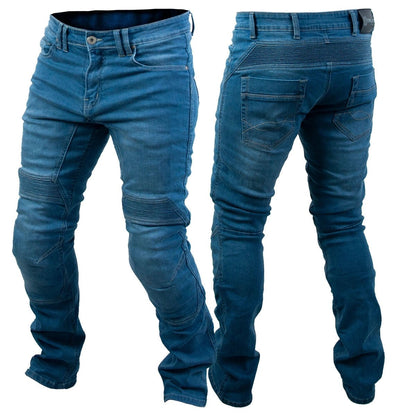 Timeless Rascal kevlar jeans, blue stretch denim, CE rated pair (2 shown)