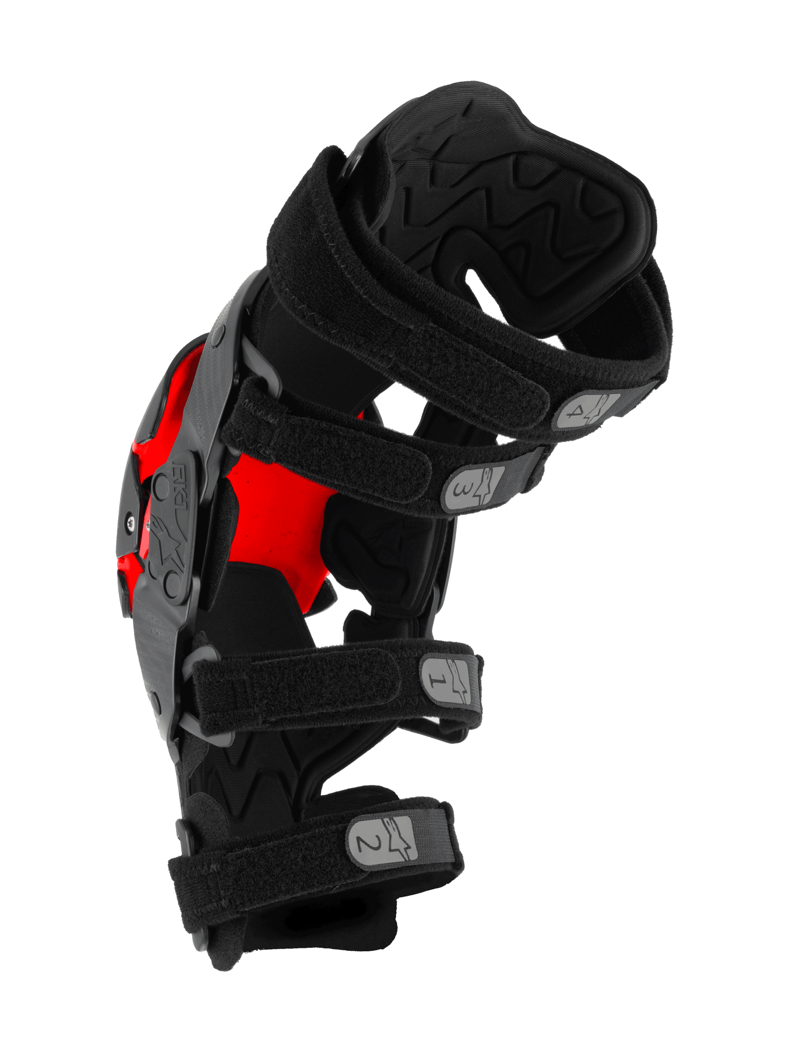 Alpinestars RK-1 Plasma Knieschützer mit Vierpunkt-Scharnier, Schwarz Rot - MxProStoreParts