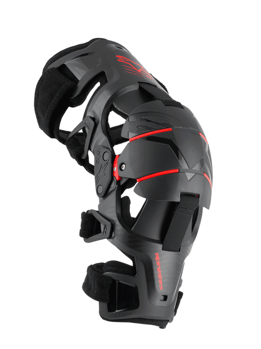 Alpinestars RK - 1 Plasma Kniebeschermers met Vierpunts Scharnier Zwart Rood - MxProStoreParts