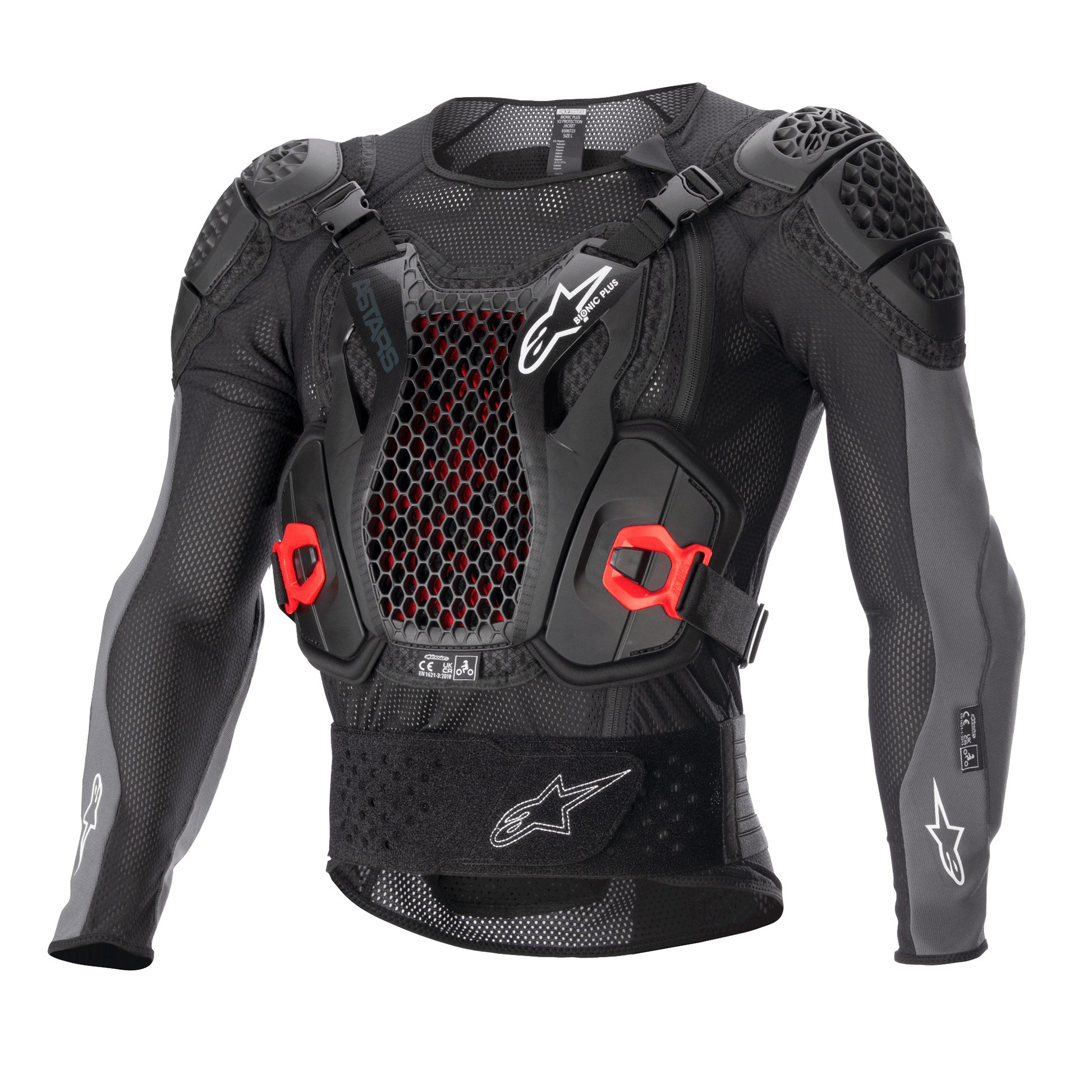 Alpinestars Bionic Plus V2 Beschermjas Zwart Antraciet Rood
