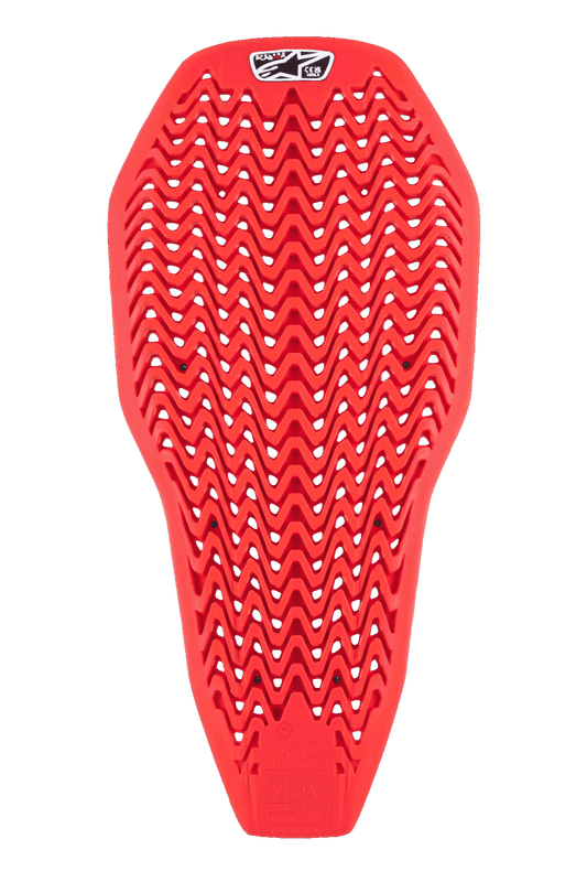Alpinestars Nucleon Plasma Full Back Protector Insert, rood, motorrugbescherming met een geperforeerd zigzagpatroon, lichtgewicht en flexibel ontwerp voor ventilatie, schokabsorberende beschermende insert