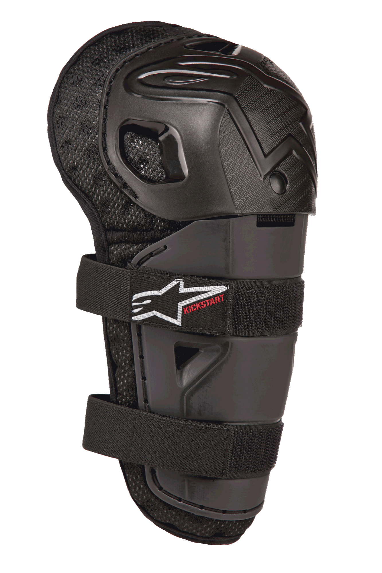Alpinestars Bionic Action Kickstart Jeugd Kniebeschermers Motorcross Zwart Rood