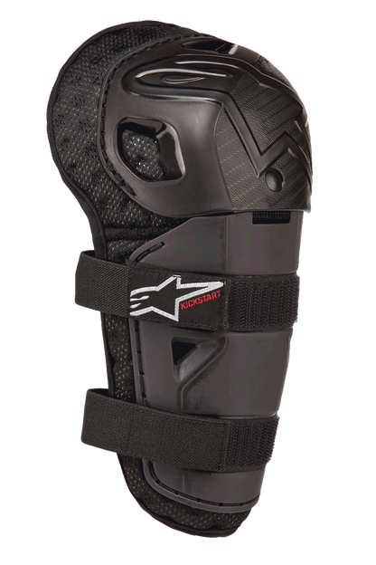 Alpinestars Bionic Action Kickstart Jeugd Kniebeschermers Motorcross Zwart Rood