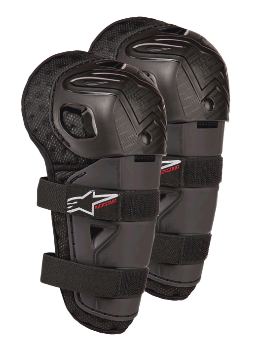 Alpinestars Bionic Action Kickstart Jeugd Kniebeschermers Motorcross Zwart Rood