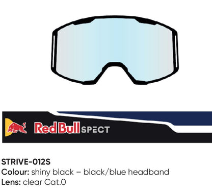 Spect Red Bull Strive MX Goggles Single lens Black/Blue clear
