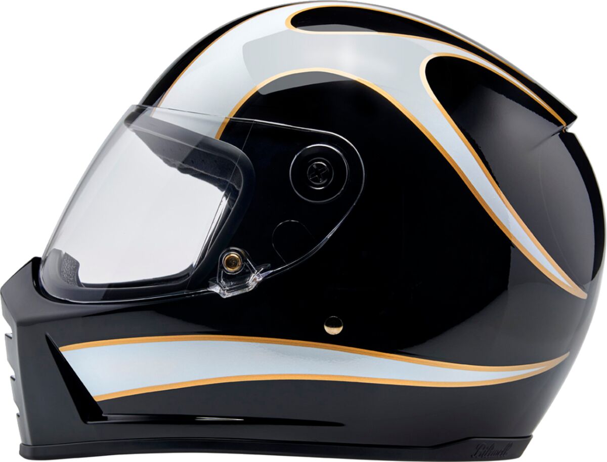 BILTWELL Lane Splitter integraalhelm zwart/wit glanzend — maat XL - MxProStoreParts