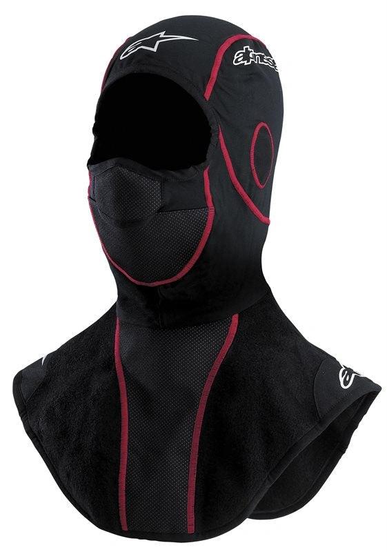 Alpinestars winter balaclava, black with red piping, one size