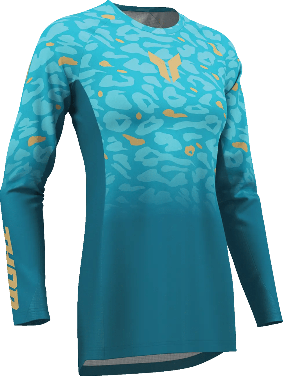 THOR Dames Launchmode Spotted crossshirt – Blauw/Geel
