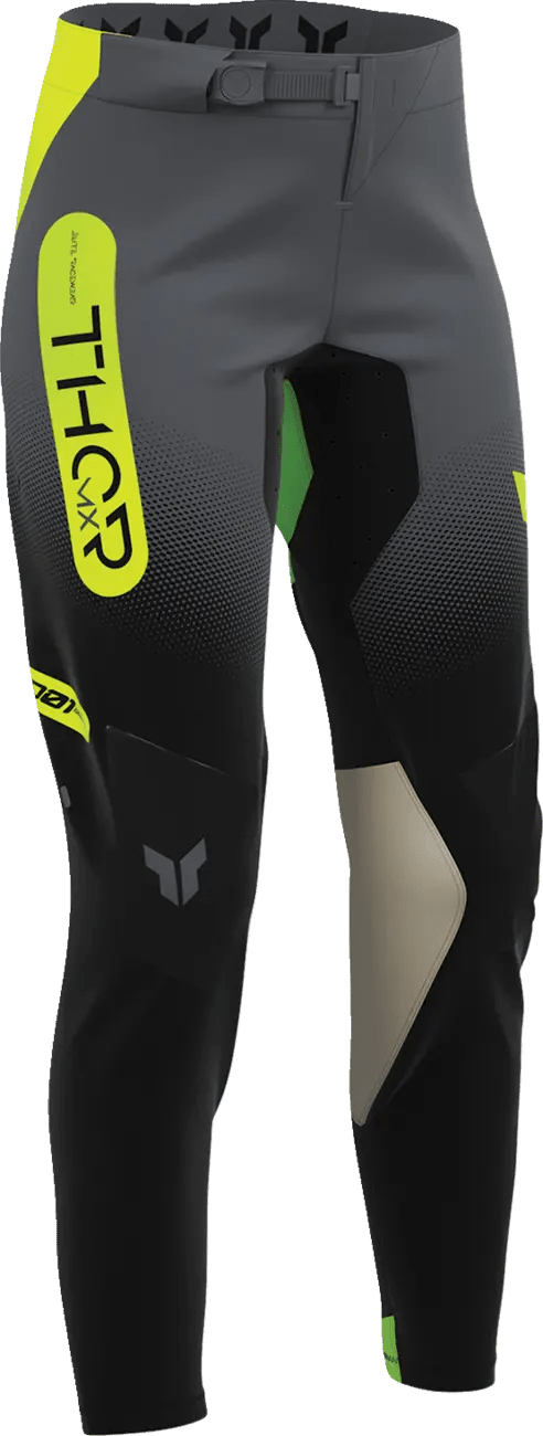 THOR Sportmode Merge dames crossbroek – Zwart/Groen/Geel/Antraciet